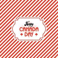 Happy Canada Day with red striped pattern vector