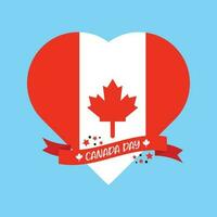 Heart-shaped Happy Canada Independence Day holiday vector