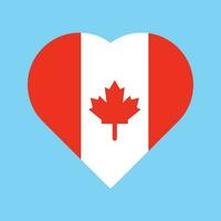 heart-shaped Canada National flag flat design vector