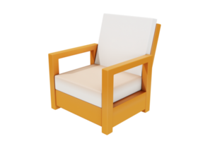 3d wooden chair icon object isolated png