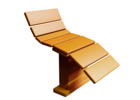 3d wooden chair icon object isolated png