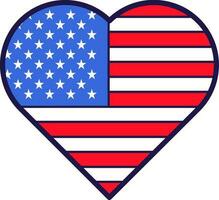americano bandera festivo patriota corazón vector