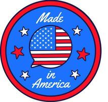 4th July America Sticker Made In America vector