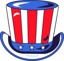 American Flag Festive Uncle Sam Top Hat vector