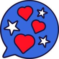 American Flag Bubble Heart Chat vector