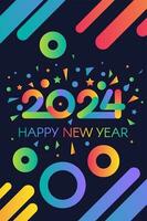 Modern Happy New 2024 Year Dark Angle Template vector