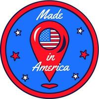 USA Made In America Festive American Flag Badge vector