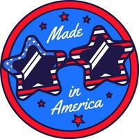 American Sticker Made In America USA vector
