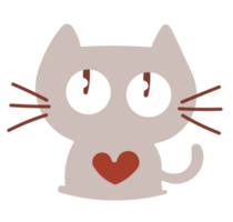 schattig kat pot katje met hart png