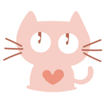 schattig kat pot katje met hart png