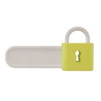 3d render padlock icon. concept illustration of opening a document file by using a password png