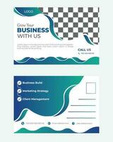 Corporate and creative post card template design,post card design vector