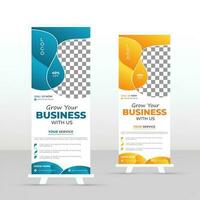 Roll up banner design template, vertical, abstract background, pull up design, modern x-banner, rectangle size. vector