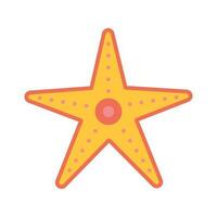 estrella de mar en plano dibujos animados estilo. vector