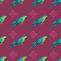 Pattern with parrot bird. vector