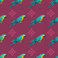 Pattern with parrot bird. vector