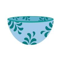 Dishes. A deep bowl for salad with a floral ornament. vector