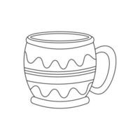 A mug, a cup with an ornament. Ukrainian symbols. vector