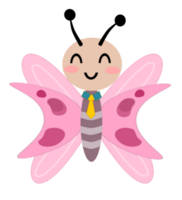 Cute yellow doodle butterfly PNG illustration.