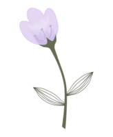 Beautiful purple doodle flower PNG illustration.
