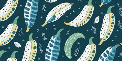 Summer Joy, Colorful Vector Illustration of Banana Patterns