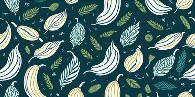 Tropical Escape, Vector Illustration of Banana Patterns for Summer Vacation