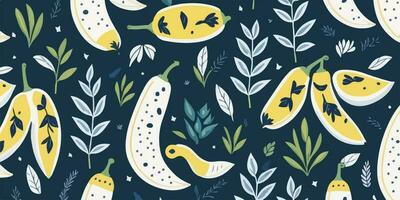 Sunshine Vibes, Cheerful Vector Illustration of Banana Patterns for Summer Themes