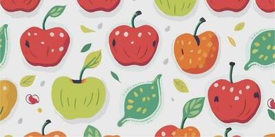 Botanical Bliss, Floral Patterns with Apple Illustrations vector