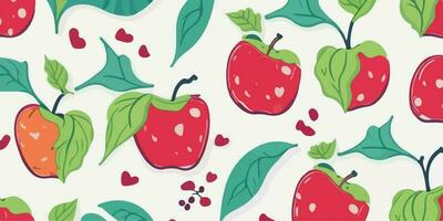 Retro Chic Revival, Apple Patterns with a Chic Nod to Retro Wallpaper vector