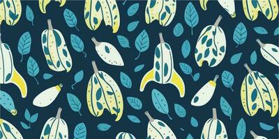 Fruitful Fun, Vibrant Vector Illustration of Banana Patterns for Summer