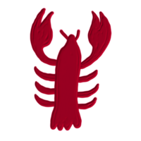hand drawn painterly crab png