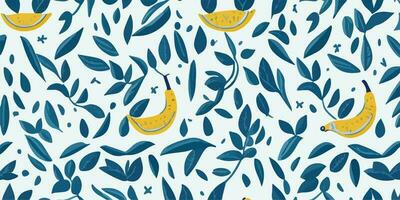 Tropical Background, Vector Illustration of Banana Patterns for Summer