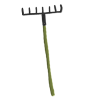 hand drawn painterly rake png