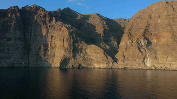 Aerial view of Los Gigantes Cliffs on Tenerife, Canary Islands, Spain. Atlantic coast video