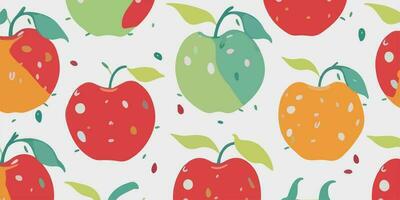 Handcrafted Delights, Apple Patterns on Hand-Drawn Backgrounds vector