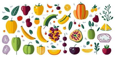 puntiagudo y refrescante Fruta transformado dentro sorprendentes vector gráficos