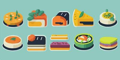 juguetón Sushi sinfonía, vistoso ilustración con encantador caracteres y rollos vector