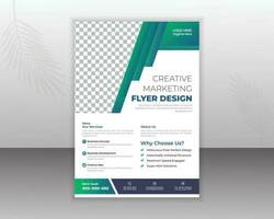 Corporate Flyer Design Template For Your Business With Abstract Shapes vector