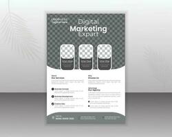 Corporate Flyer Design Template For Your Business With Abstract Shapes vector