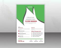 Corporate Flyer Design Template For Your Business With Abstract Shapes vector