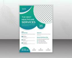 Medical Flyer Design Template For Your Business With Abstract Shapes and a4 size vector
