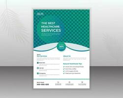 Medical Flyer Design Template For Your Business With Abstract Shapes and a4 size vector