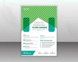 Corporate Flyer Design Template For Your Business With Abstract Shapes vector