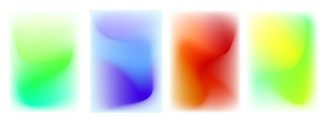 Set of green, blue, red, yellow gradient with beautiful gradation background. Vertical banner