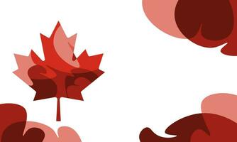 Vector canada day background with fluid wavy red maple and copy space for your text. Template design for social media, banner, card