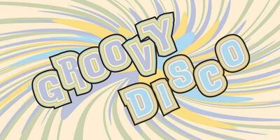 Groovy retro background of the 70s. Abstract vintage background. Vector illustration in a simple linear style-design template-hippie style.