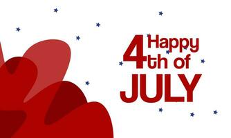 4th of july independece day banner on white background. Vector illlustration