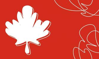 canada day banner background with white maple and line art. Vector illustration with place for your text