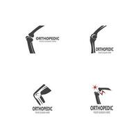 humano hueso ortopédico logo vector. anatomía esqueleto plano diseño modelo ilustración vector