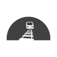 Rail with tunnel logo icon vector design template